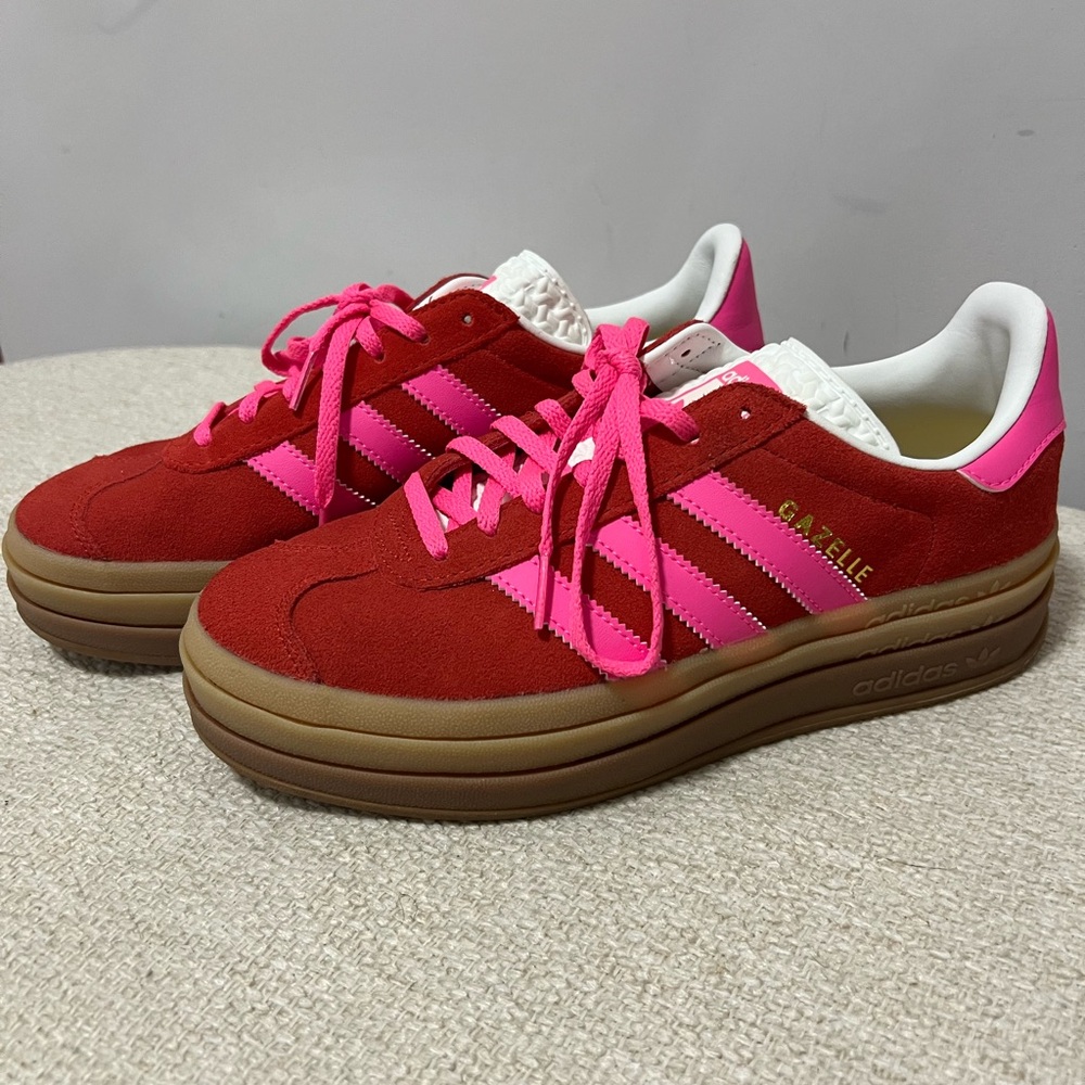 Adidas Gazelle Bold collegiate red lucid pink (Women’s 8)